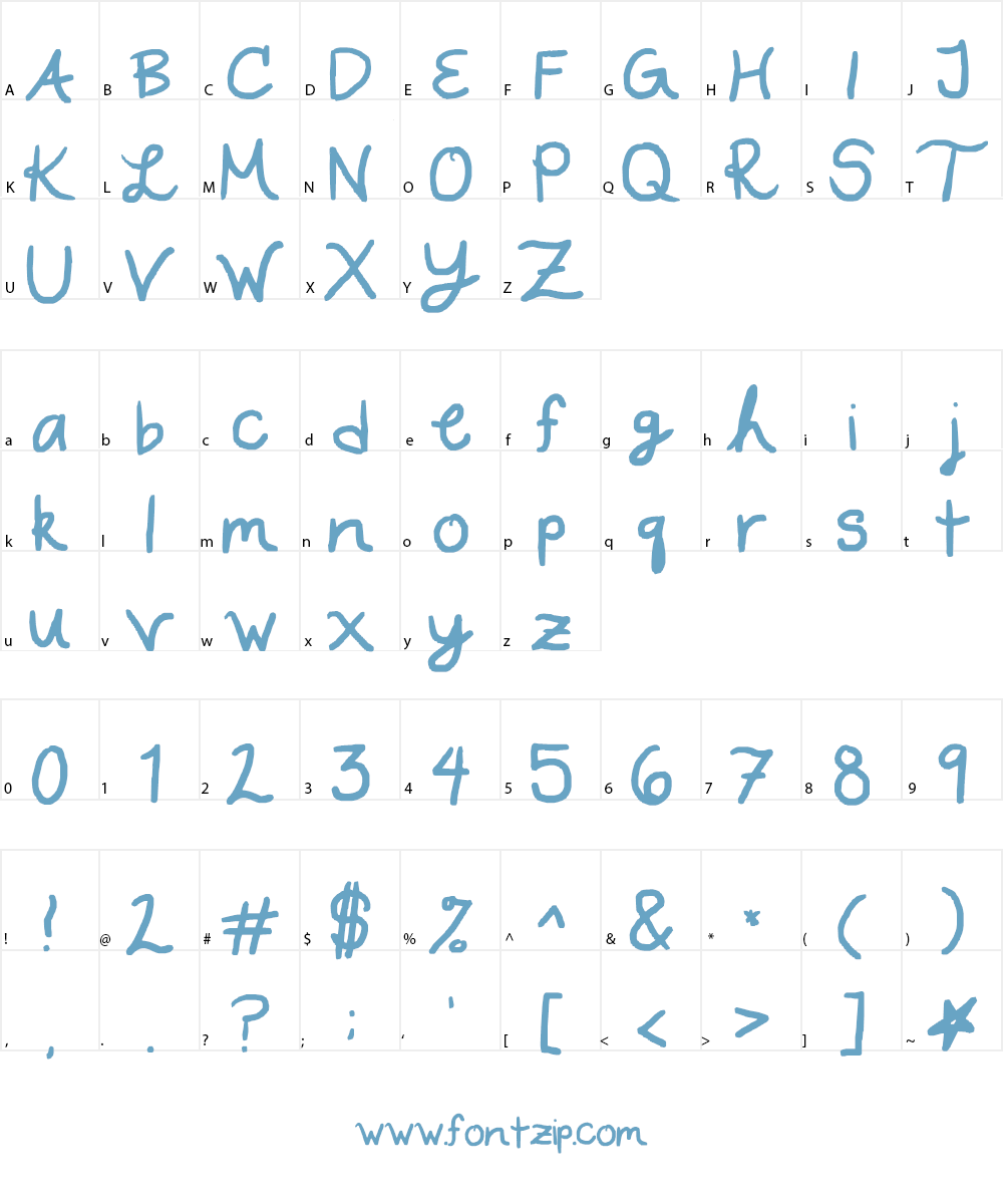 A WRITERS WRITING Font Character